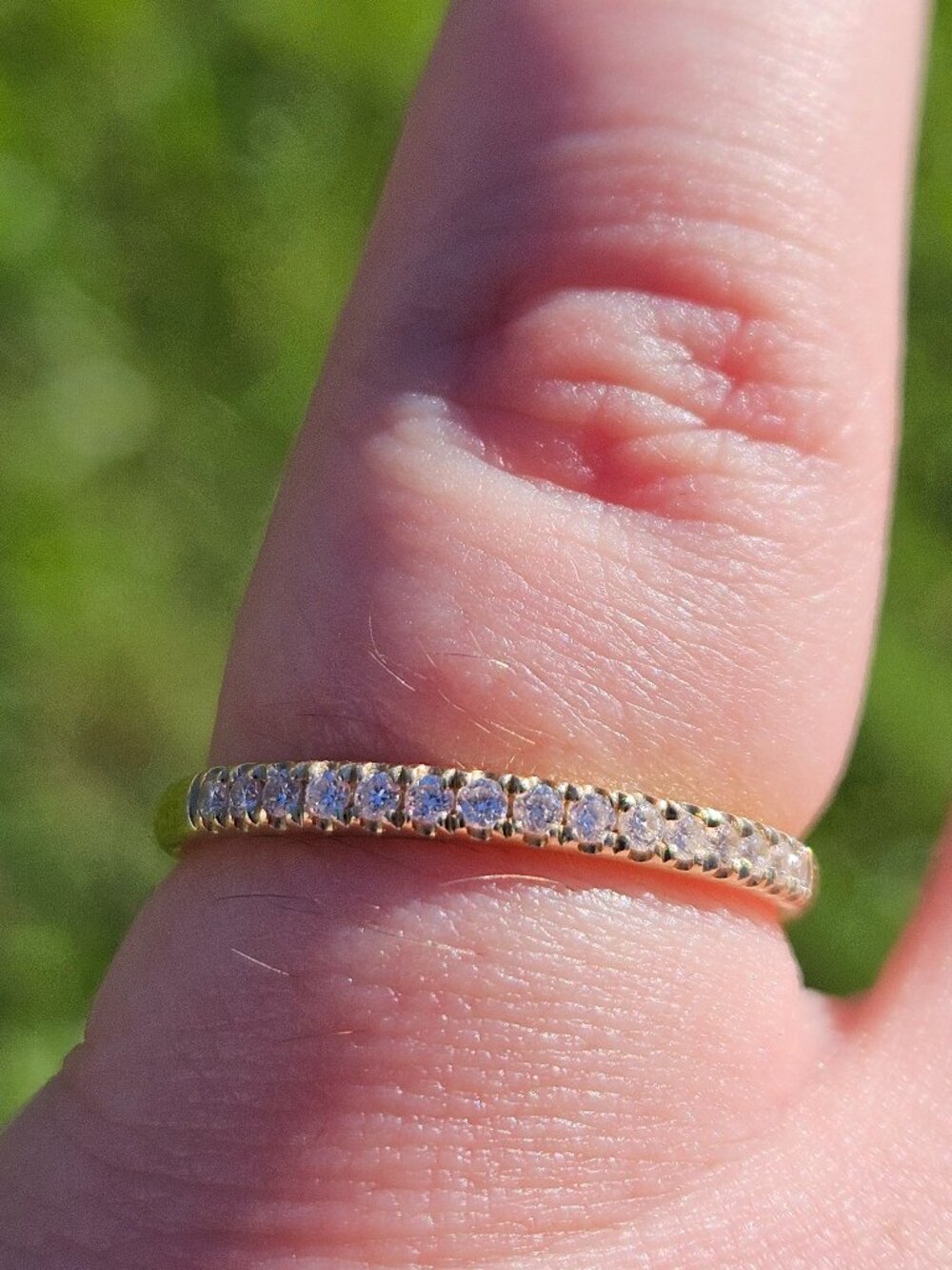 14K Yellow Gold Diamond Ring Wedding Band 0.15TCW 2mm Size 6